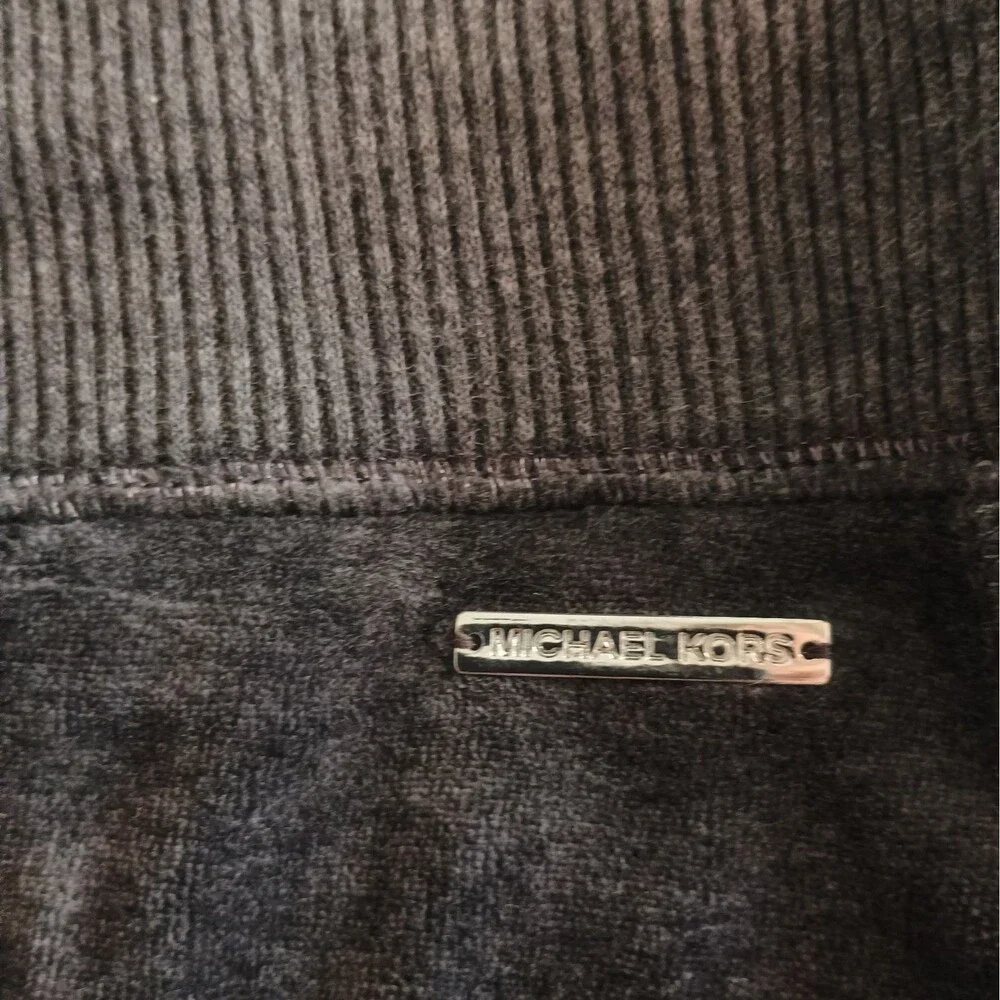 MICHAEL Michael Kors 2 Piece Tracksuit Set Womens Plus Sz 2X Gray Stretch Velour